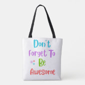 Tasche mit motivierendem farbenfrohem Zitat (Rückseite)
