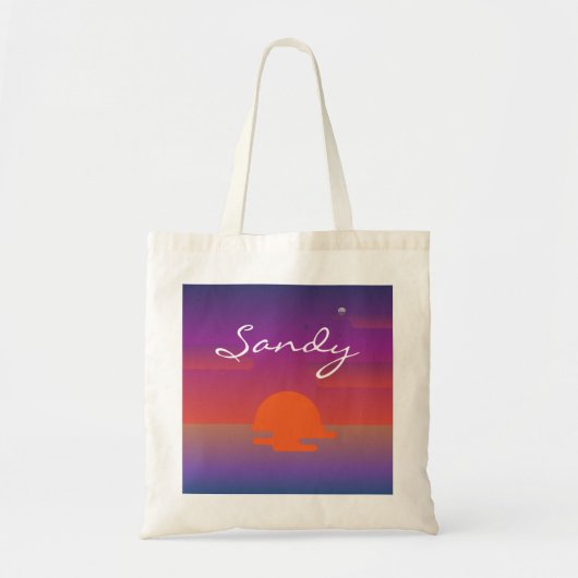 Tasche mit Namen Sandy personalisierbar Sonnenunte (Vorne)