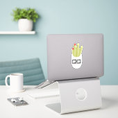 Tasche mit Niedlichem Cartoon Aufkleber (Laptop auf Schreibtisch)