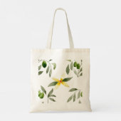 Tasche mit Oliven-, Blätter- und Blütenmuster (Rückseite)