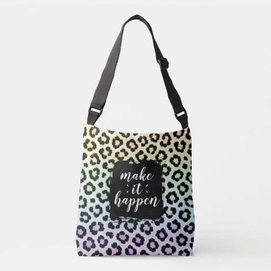 Tasche mit Pastel-Leopardendruck 'Make It Happen' (Vorderseite)
