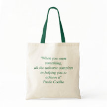 Tasche mit Paulo Coelho-Zitat