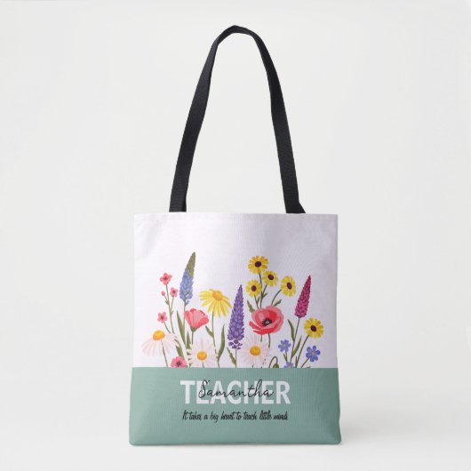 Tasche mit personalisierter Lehrernamensphrase (Vorderseite)