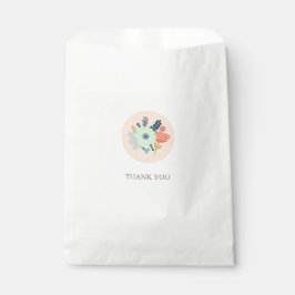 Tasche mit pfirsichfarbenem Blumendesign Geschenktütchen