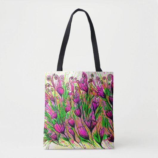 Tasche mit rosa Blume (Vorderseite)