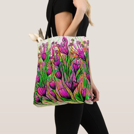 Tasche mit rosa Blume (Von Nahem)
