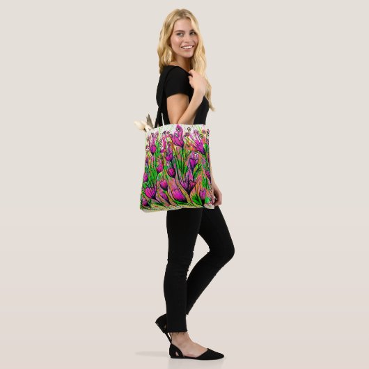 Tasche mit rosa Blume (Am Model)