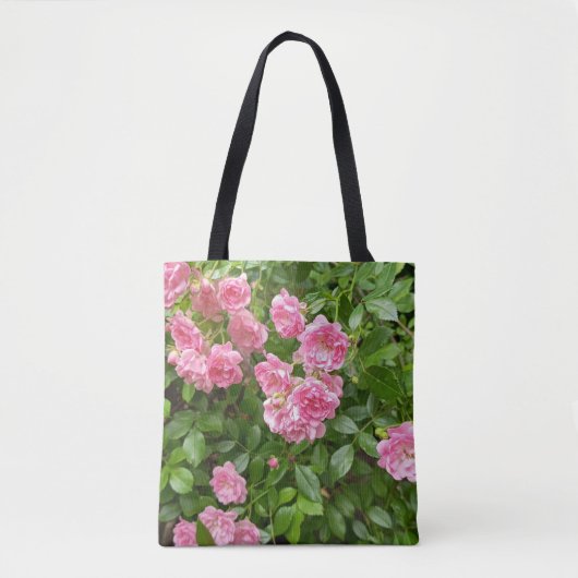 Tasche mit rosa Blumengarten-Motiv (Vorderseite)