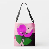 Tasche mit rosa Blüten und grünen Blättern (Rückseite)
