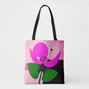 Tasche mit rosa Blüten und grünen Blättern