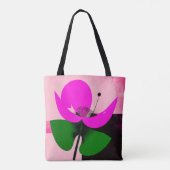 Tasche mit rosa Blüten und grünen Blättern (Rückseite)