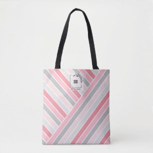Tasche mit rosa gestreiftem Monogramm