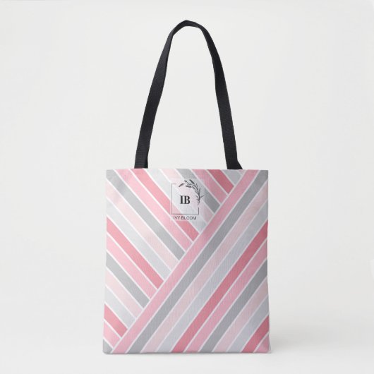 Tasche mit rosa gestreiftem Monogramm (Vorderseite)