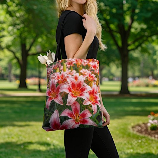 Tasche mit rosa Lilien