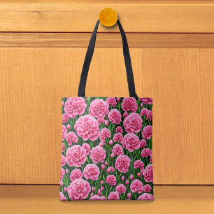 Tasche mit rosa Nelken