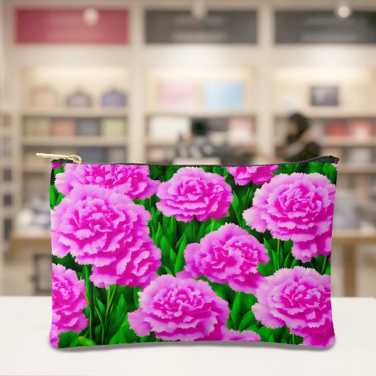 Tasche mit rosa Nelken