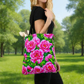 Tasche mit rosa Pfingstrosen