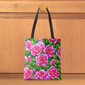 Tasche mit rosa Pfingstrosen