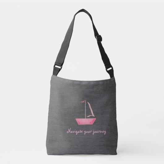 Tasche mit rosa Segelboot (Vorderseite)
