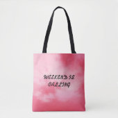 Tasche mit rosa Tote\Tote mit Text\tbag für Wochen (Vorderseite)