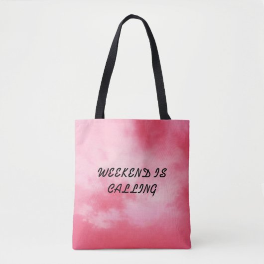 Tasche mit rosa Tote\Tote mit Text\tbag für Wochen (Vorderseite)