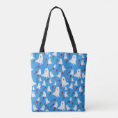 Tasche mit Samoyeds auf Sky Blue. (Rückseite)