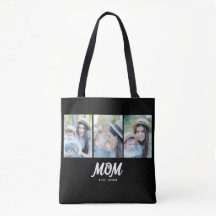 Tasche mit Schriftzug 'Mom Established Schwarz 3 F