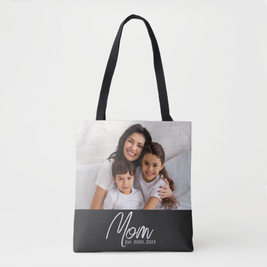 Tasche mit Schriftzug 'Mom Established' und schwar (Vorderseite)