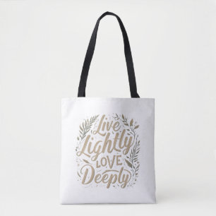 Tasche mit Schultergurt und Aufdruck 'Lebe Leicht,