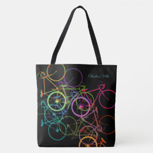 Tasche mit schwarzem Fahrrad mit farbigen Fahrräde