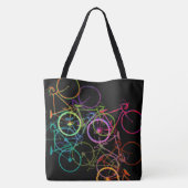 Tasche mit schwarzem Fahrrad mit farbigen Fahrräde (Rückseite)