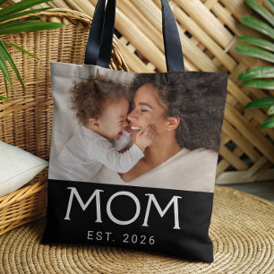 Tasche mit schwarzer Fototypografie 'Mom Establish
