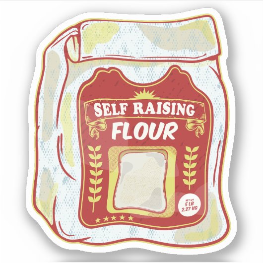 Tasche mit selbst gemahlenem Mehl Aufkleber (Vorderseite)