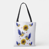 Tasche mit Sonnenblumenvogel (Rückseite)