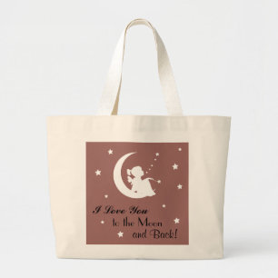 Tasche mit Sprichwort "ich Liebe Sie zum Mond und