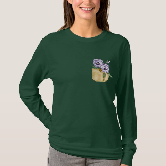 Tasche mit Stiefmütterchen T-Shirt (Vorderseite)