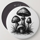 Tasche mit tintenzeichnendem Pilzcluster Button (Vorne & Hinten)