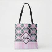 Tasche mit verbundenen rosa Blumen (Vorderseite)