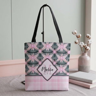 Tasche mit verbundenen rosa Blumen