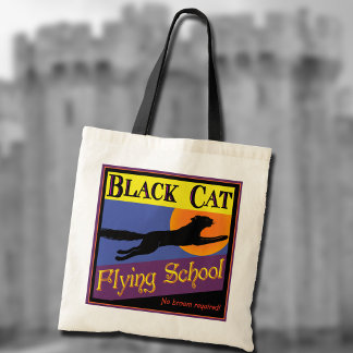 Tasche mit Vintage-Halloween-Motiv 'Black Cat Flyi