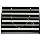 Tasche mit weißem und schwarzem Streifen Große Geschenktüte (Vorderseite)