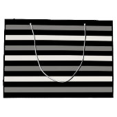 Tasche mit weißem und schwarzem Streifen Große Geschenktüte (Rückseite)
