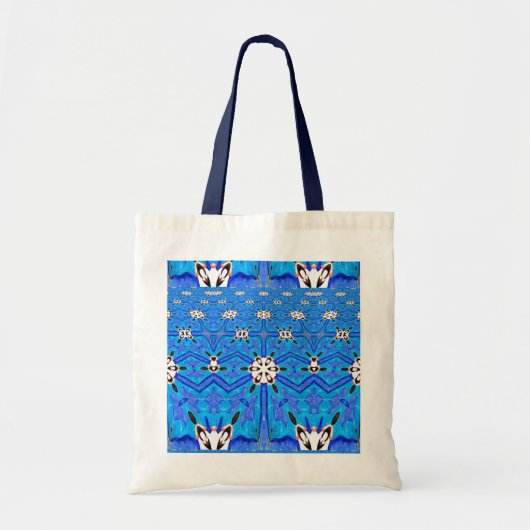 Tasche mit weißer/blau geometrischer Bauweise (Vorne)