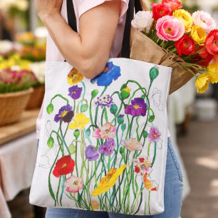 Tasche mit wilden Mohnblumen
