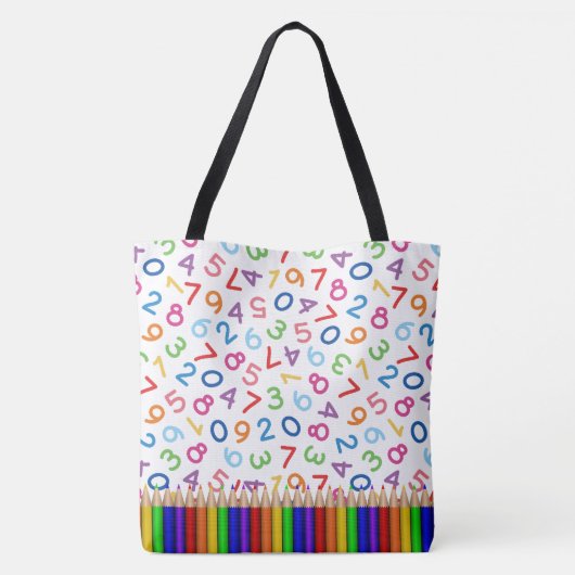 Tasche mit Zahlen und Farbstiften (Rückseite)