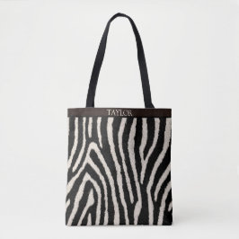 Tasche mit Zebramuster und individuellem Namen
