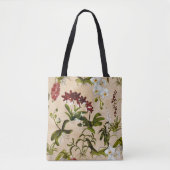 Tasche - Orchideenmuster in Beige (Vorderseite)
