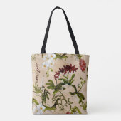 Tasche - Orchideenmuster in Beige (Rückseite)