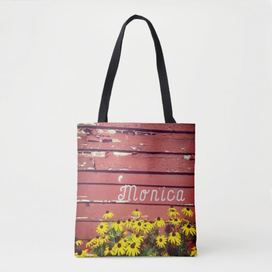 Tasche personalisierter Name mit rustikalem Holz u (Vorderseite)