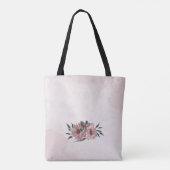 Tasche Romantische rosa Blume & grüne Blätter (Rückseite)